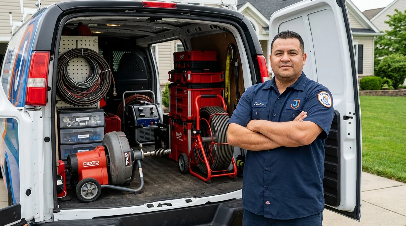 Professional drain cleaning equipment and Johns Plumbing LLC plumber in Othello